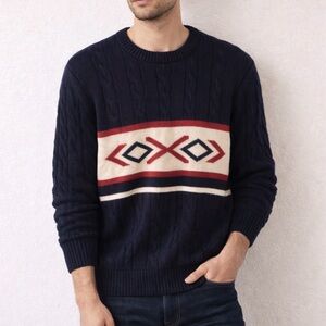 Vintage Parker of Vienna Chunky Cable Knit Sweater Large Multi-Color Pullover